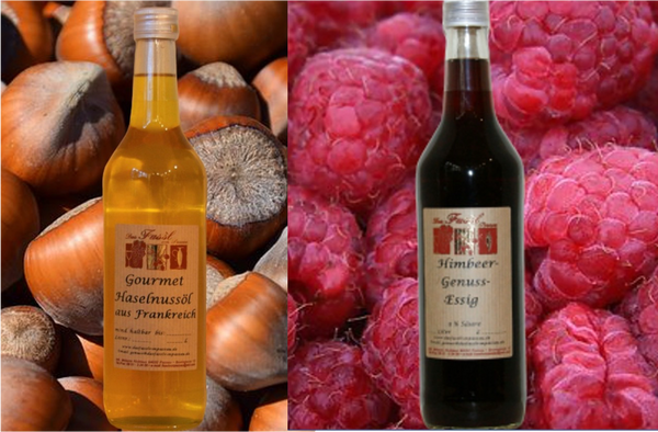 Gourmet Haselnussöl aus Frankreich & Himbeer-Genuss-Essig