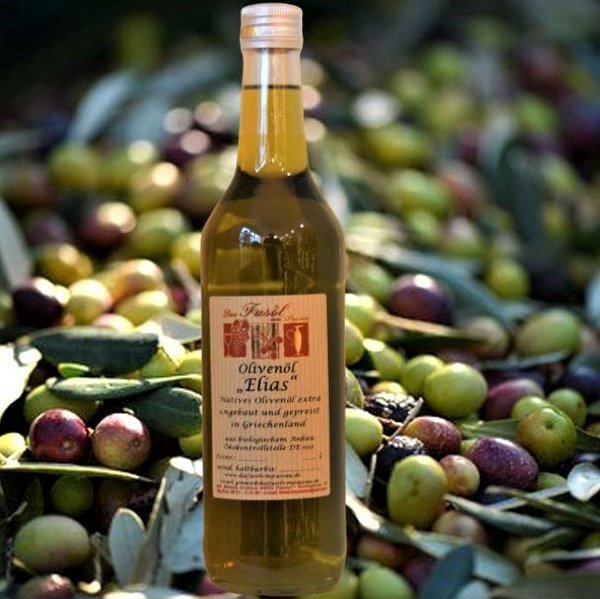 Olivenöl Elias natives Olivenöl extra - Angebaut und hergestellt in Griechenland - erste Güteklasse – direkt aus Oliven ausschließlich mit mechanischen Verfahren gewonnen